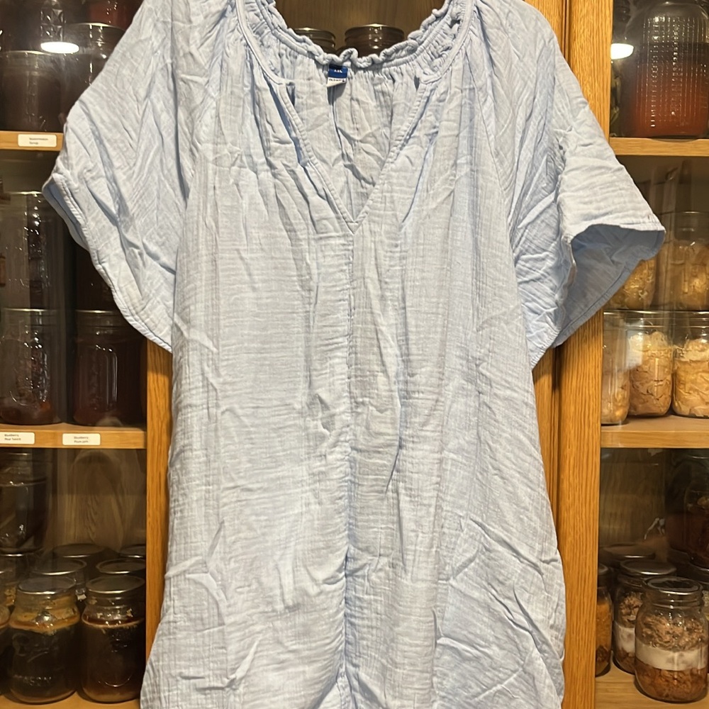 Light Blue Women's Dress XXL 100% Cotton